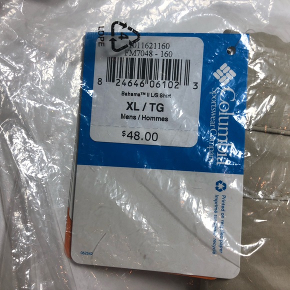 NEW Columbia Men’s XL Quick-Dry Vented Fishing Bahama II Long Sleeve Shirt - Picture 6 of 6